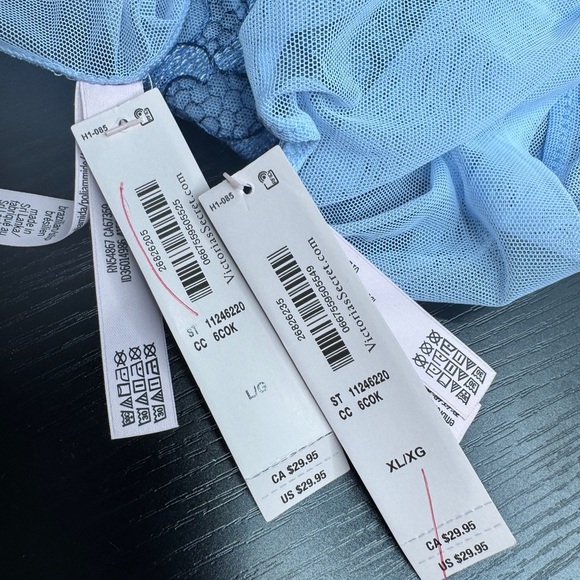 Victoria's Secret Boho Floral Embroidery Brazilian Panty Blue - Picture 4 of 7